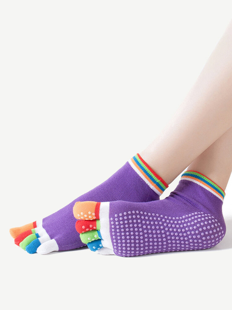 Women Yoga Socks Comfy Breathable Dispensed Non-slip Toe Socks