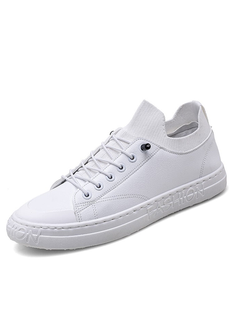 

Men Brief Sport Cap Toe Comfy Non Slip Court Sneakers Skate Shoes, White;black