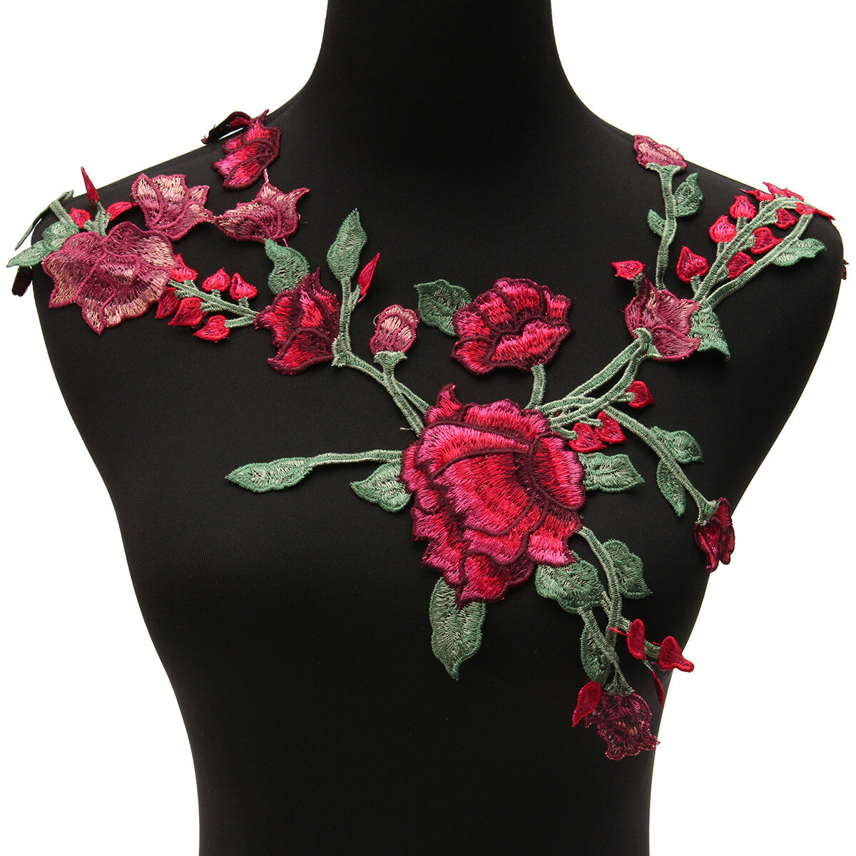 

40*35 cmLace Neckline Collars Flower Embroidery Motif Applique Venise Sew on Patches