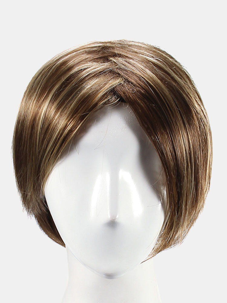 Stylish Highlight Synthetic Wig Natural Curly Hair Capless Side Bang Wig