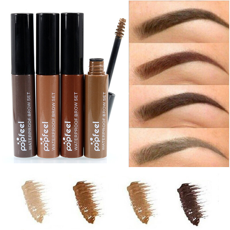 Popfeel Eyebrow Enhancer Gel Waterproof Long Lasting Eye Makeup Colored  Brown Black Coffee 4 Colors
