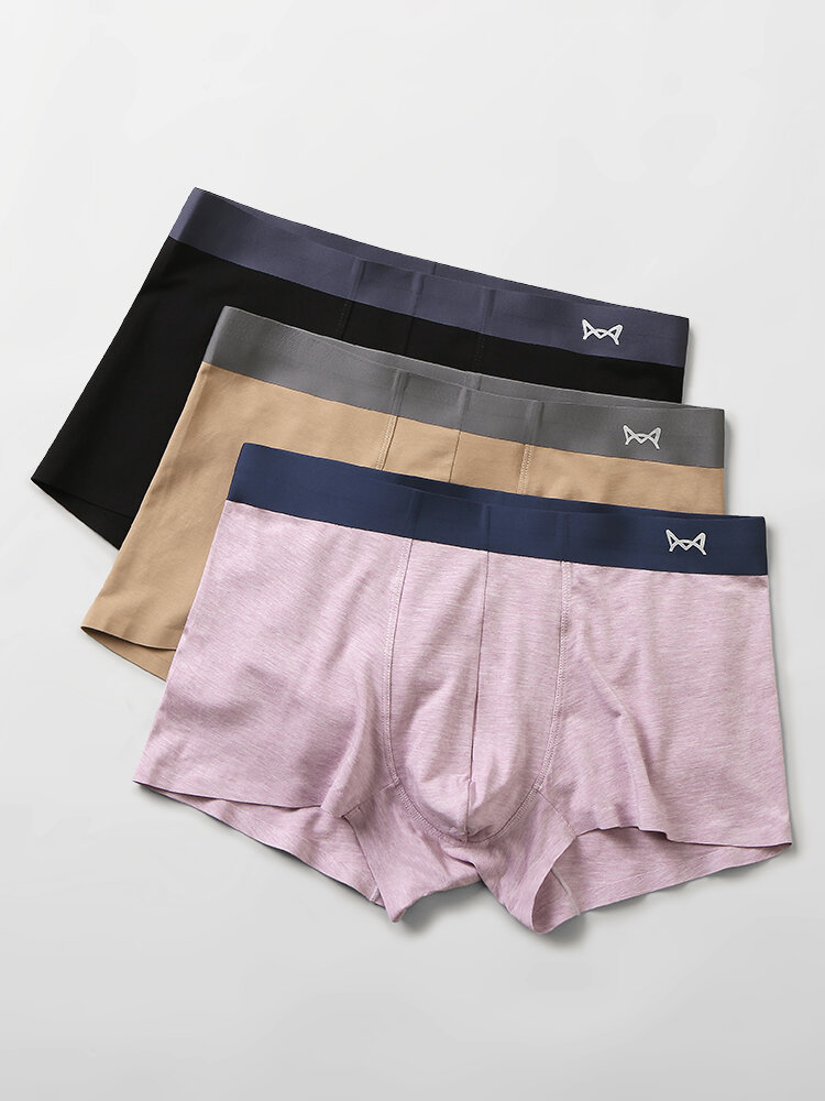 

Cotton Multipacks Pure Color Seamless Underpants Comfortable Boxer Briefs, Multicolor