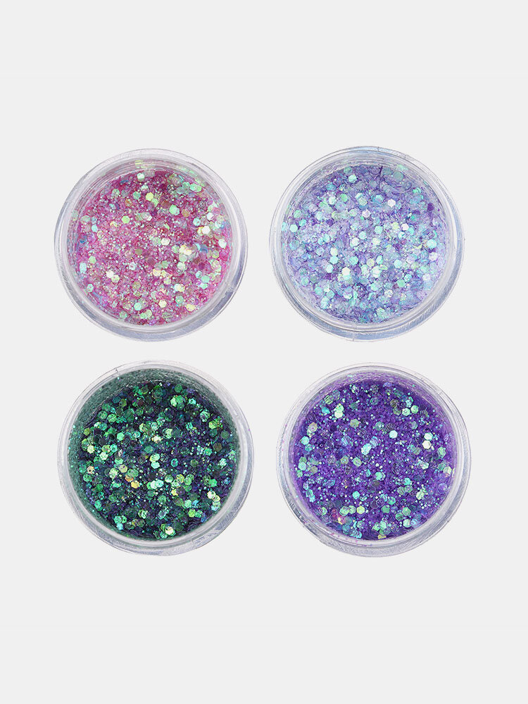 1 Set Mixed Colors Purple Sequins Glitter Dust Powder 3D Nail Art Decoration