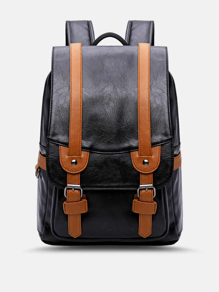 Faux Leather Fashion Waterproof Wear-resisting Anti-Theft Backpack