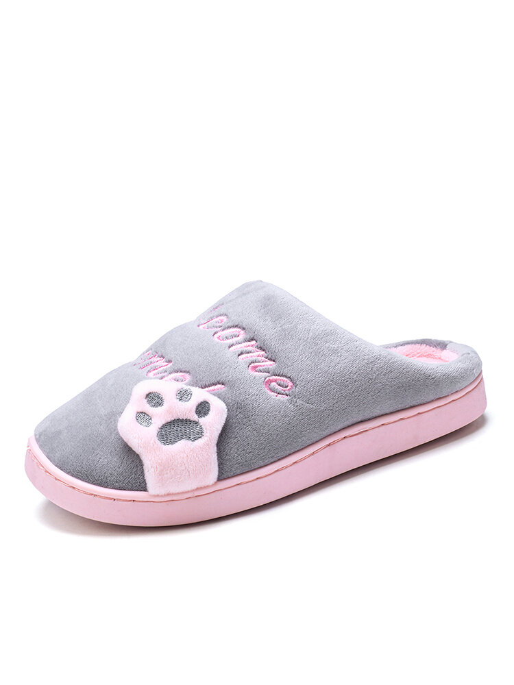 Large Size Women Cute Cat Decor House Slippers
