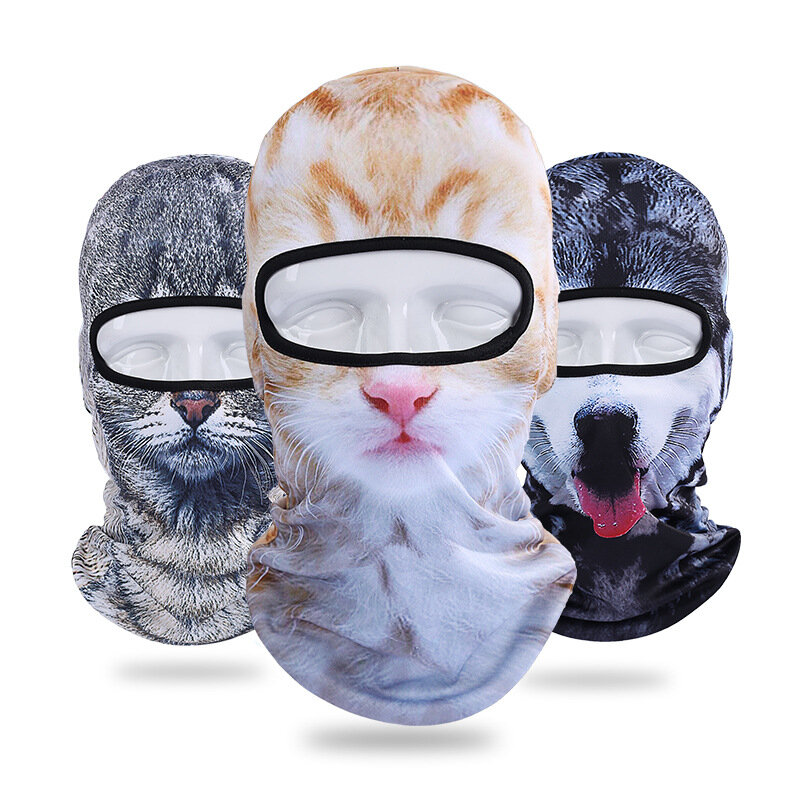 

3D Cat Tiger Animal Breathable Bicycle Full Face Mask Hats Outdoor Sunshade Warm Hat For Men Women, #09;#07;#06;#02;#03;#04;#05