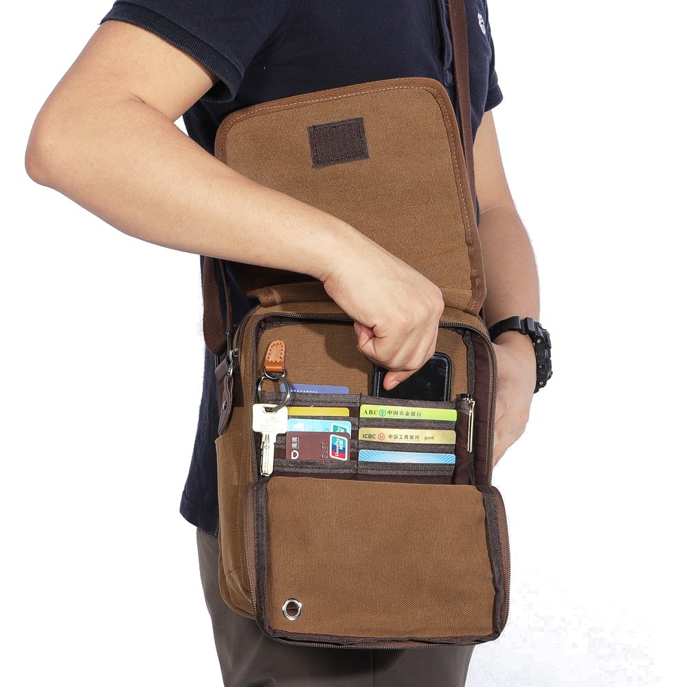 Ekphero Multifunctional Casual Canvas Travel Crossbody Bag Messenger ...