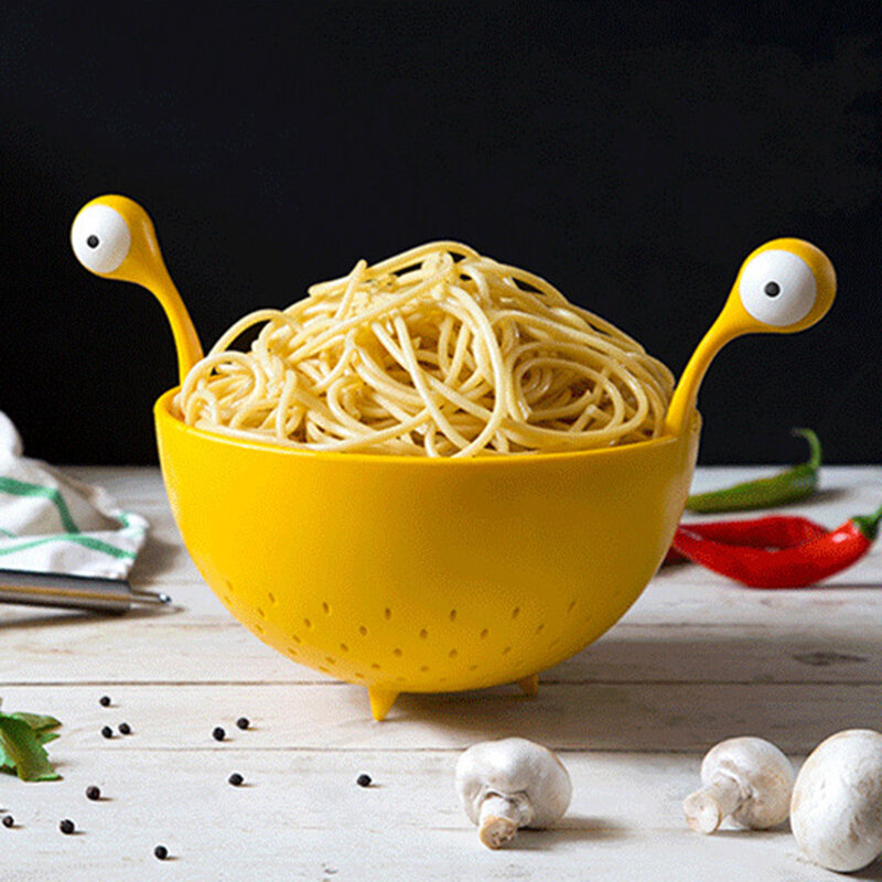 

Monster Spaghetti Bowl Kitchen Fruit And Vegetable Pasta Drain Basket Fruit Basket, Purple;yellow;pink