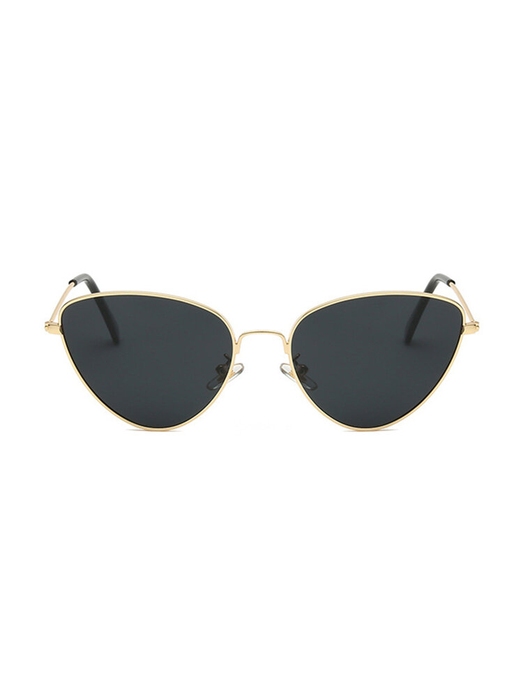 Women Thin Metal Frame Heart-Shaped Sunglasses Casual Outdoor Anti-UV400 Sunglasses
