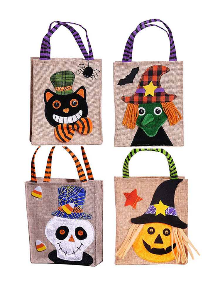 Halloween Gift Bag Pumpkin Black Cat White Ghost Witch Gift Bag Ghost Festival Candy Bag