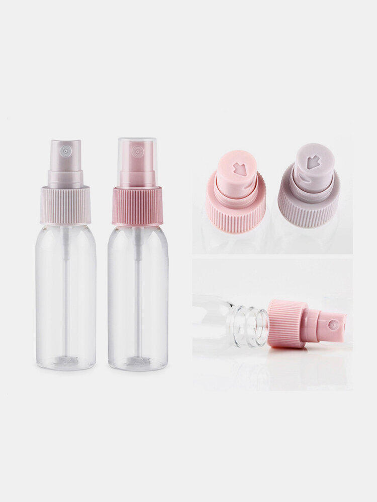 9Pcs Refillable Bottle Set Transparent Plastic Travel Bottles Dispensing Cosmetic Bottles 