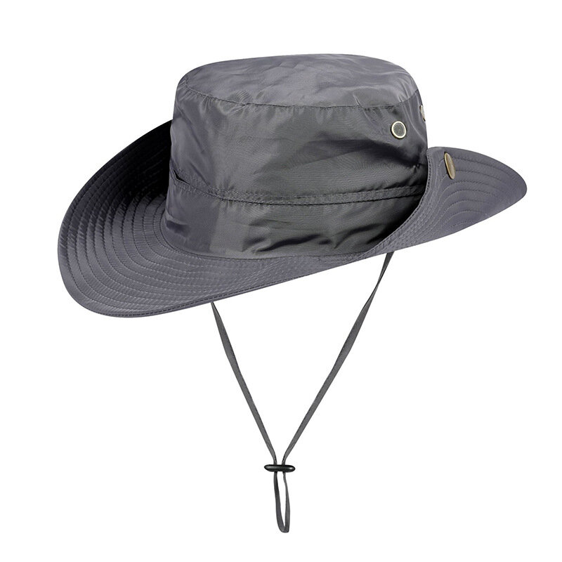 

Mens Summer Cotton Visor Bucket Hats Fisherman Hat Outdoor Climbing Sunshade Cap, Beige;gray;dark grey;army green