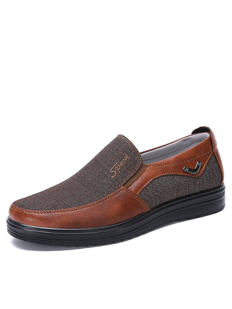 Men Splicing Old Beijing Style Slip On Casual Cloth Shoes