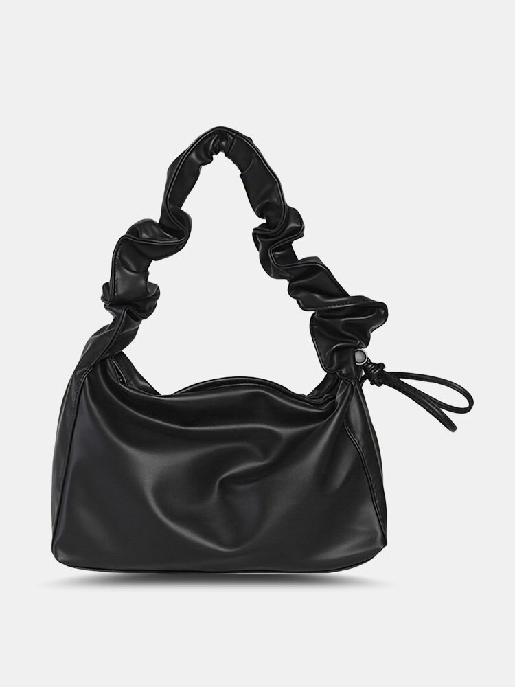 Women Vintage Faux Leather Solid Color Multi-Carry Casual Handbag