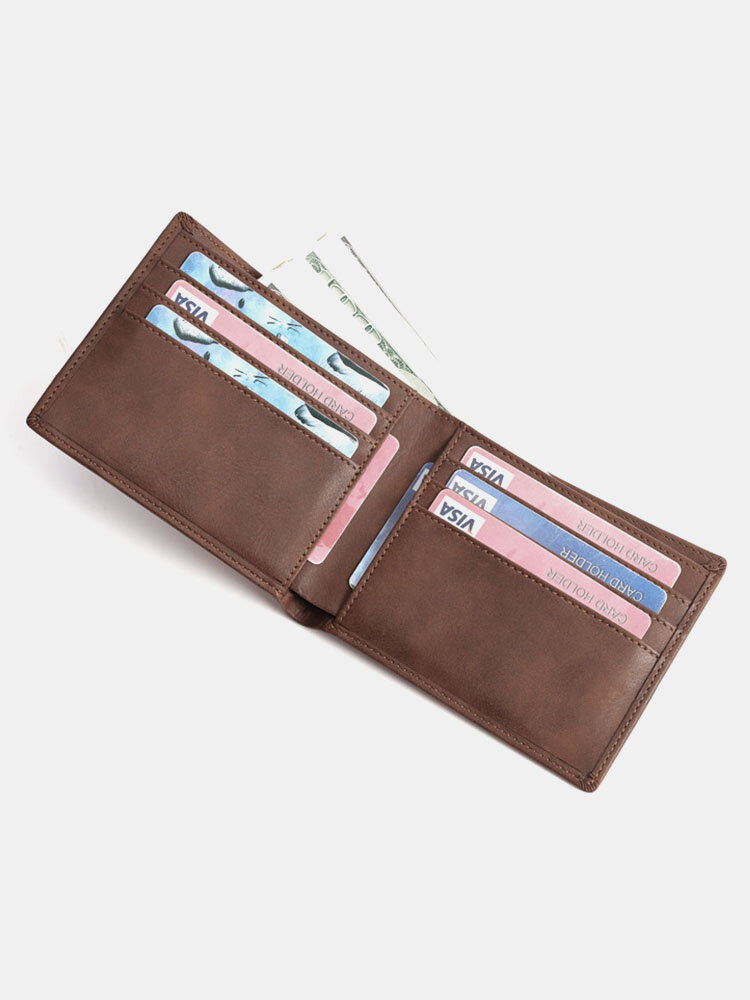 Retro EDC Multi-card Slots wallet Multi-function Copywriting Creativity Short Extra-thin Laser engraving Wallet Card Holder Wallet