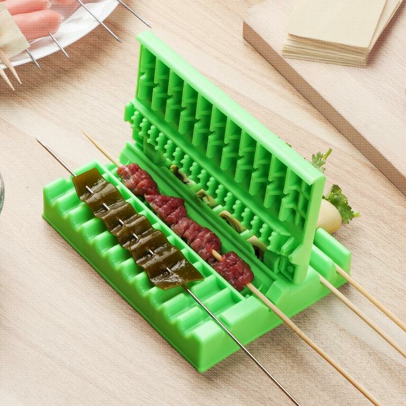 

Barbecue Skewers Barbecue Tool BBQ Multi-Function Skewers Artifact, White;green