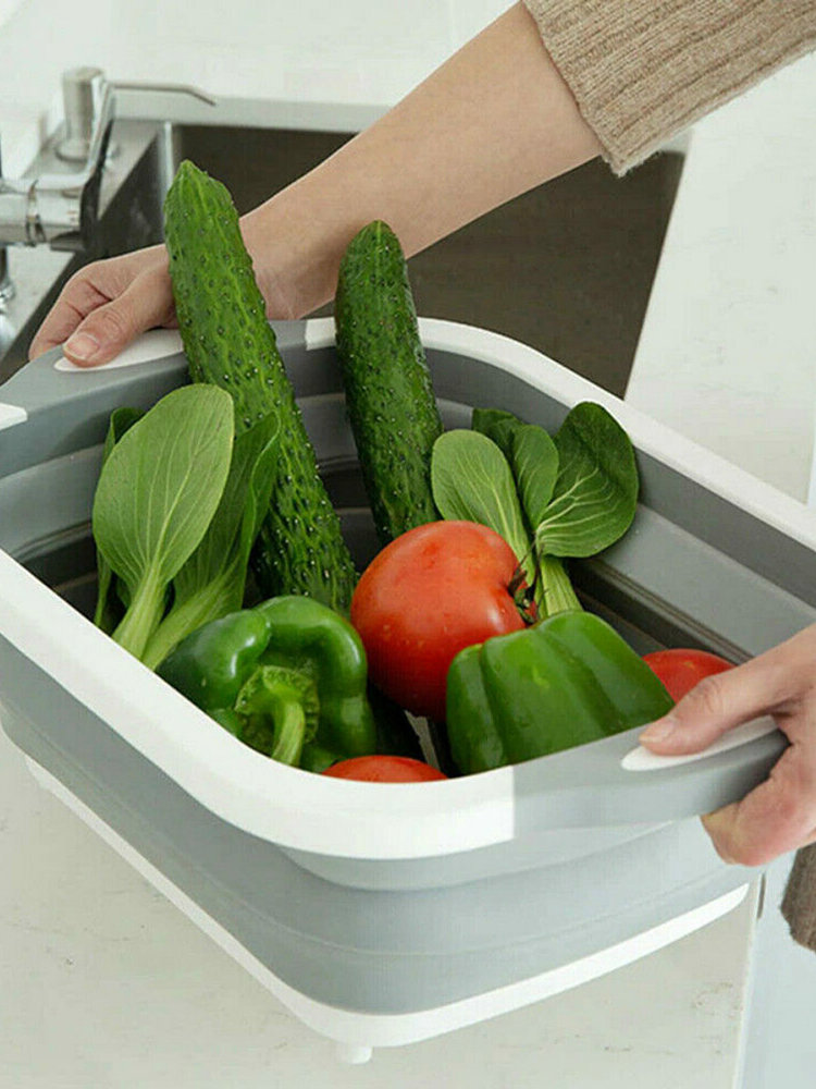 Cesta de drenagem de frutas e vegetais multi-placa Cesta de armazenamento dobrável