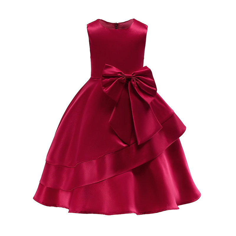 

Girls Formal Dress Kids Sleeveless Bridesmaid Princess Dresses For 3Y-13Y, Wine red;deep blue;pink