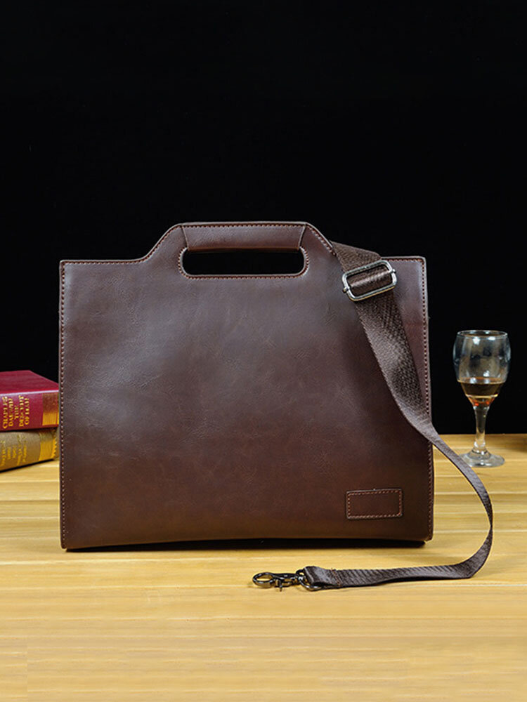 Men PU Leather Large Capacity 13.3 Inch Laptop Bag Briefcases Handbag Crossbody Bag