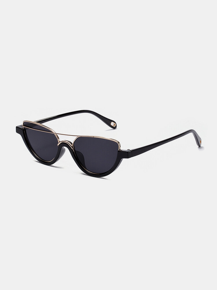 JASSY Unisex Retro Fashion Casual Half Frame Metal UV Sunglasses