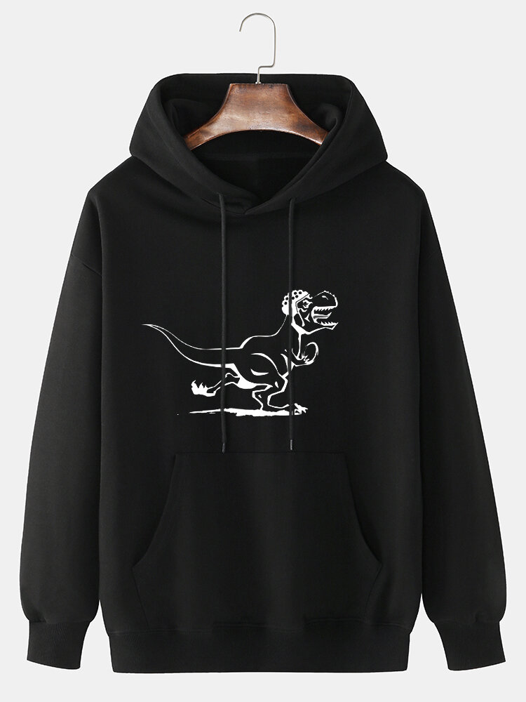 Mens Rugby Animal Graphic Long Sleeve Casual Drawstring Hoodies