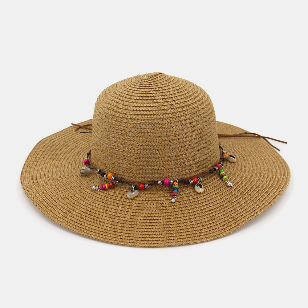 

Fashion Wild Women Summer Sunscreen Straw Hats Beach Hat Shade Straw Hat Seaside Holiday Big Along Hat, Khaki;black;beige;white