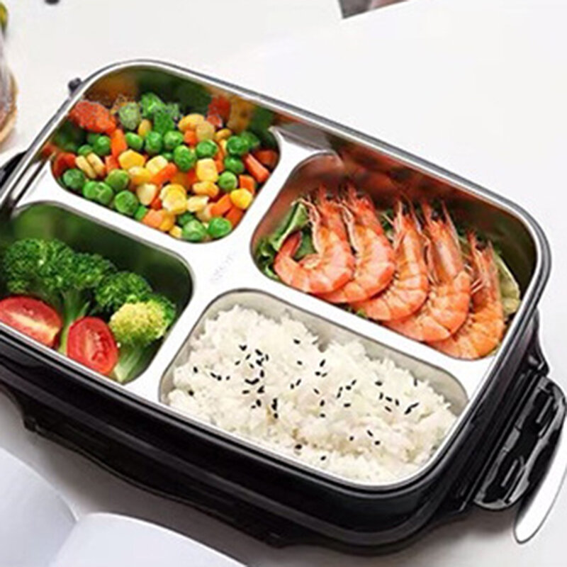 

304 Stainless Steel Lunch Box Large Capacity Lunch Box Oven Heating Lunch Box Insulated Compartment Lunch Box, Pink;black;blue;green