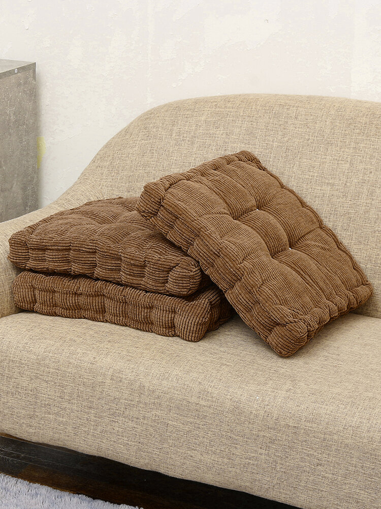 <US Instock>Confortável Soft Engrossar almofadas para cadeiras quadradas Almofada para cadeira de jantar de escritório Cor sólida Interior Externo
