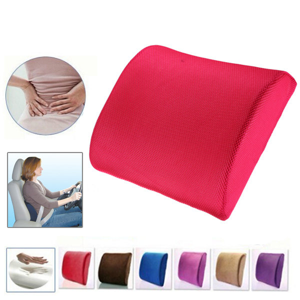 Memory Foam Lumbar Back Support Cushion Removable Washable Office Car Seat Chair