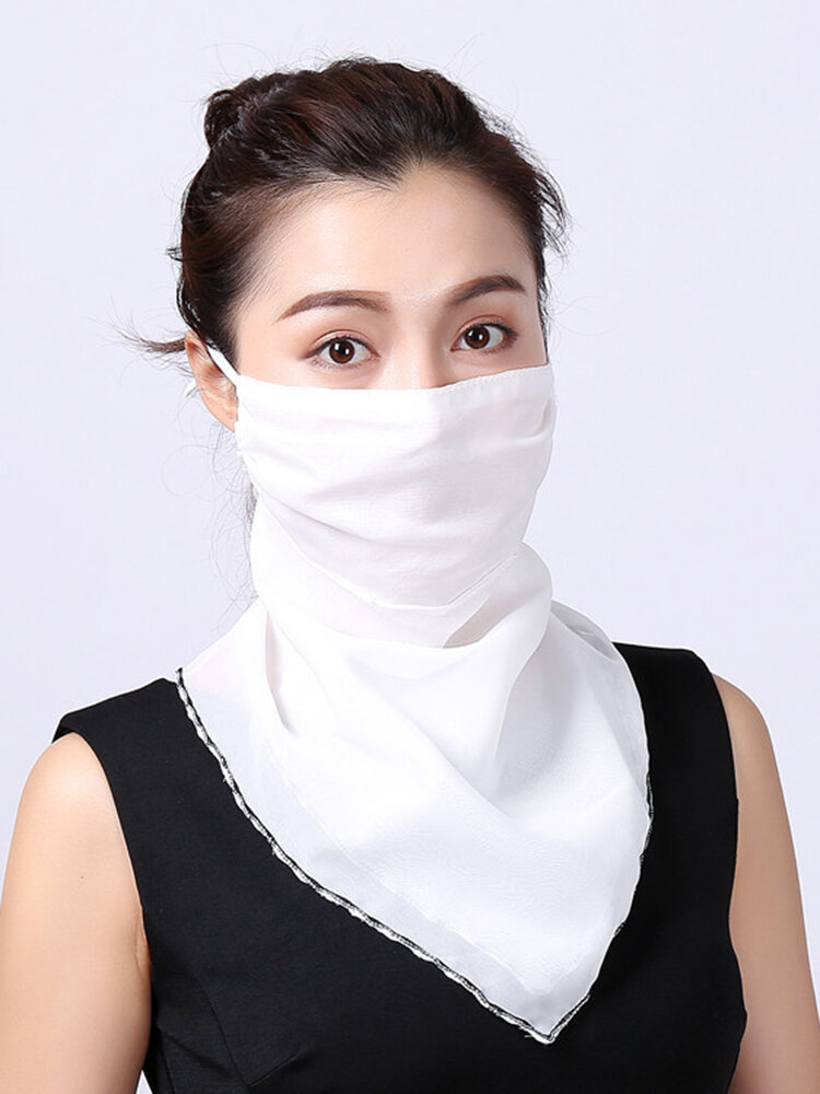 Women Floral Breathable Ear-mounted Scarf Protection Sunscreen Face Masks Neck
