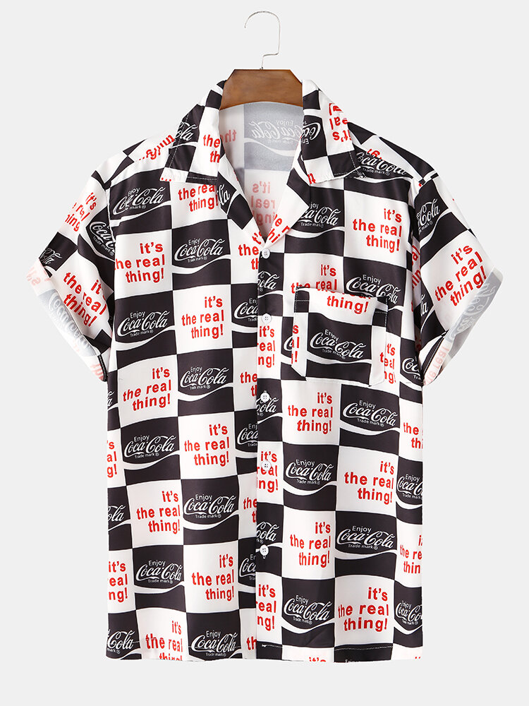 Mens Designer Funny Printed Loose Short Sleeve Shirts