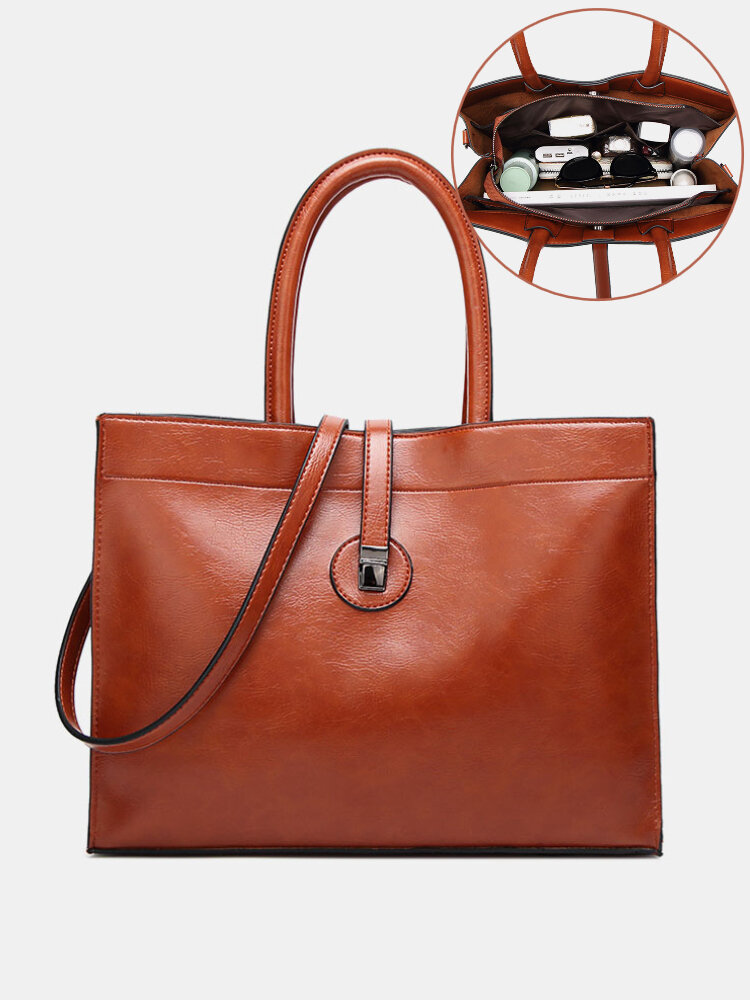 Women Retro Multi-pocket Large Capacity Handbag Shoulder Bag Tote
