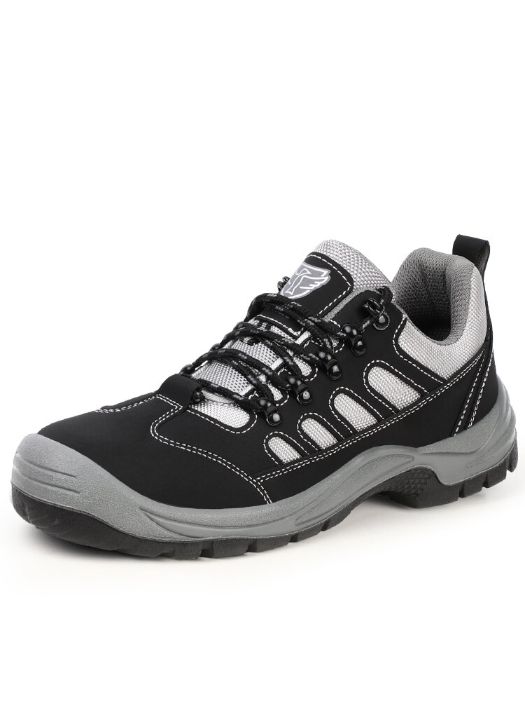 

Men Steel Toe Cap Anti Smashing Puncture Proof Work Safety Shoes, Black