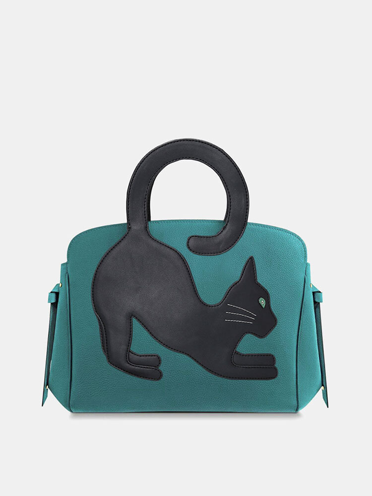 Women Cat Pattern Tote Bag Crossbody Bag