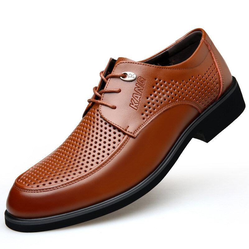 Mens Pointed Toe Hollow Out Business Casual Formal Shoes