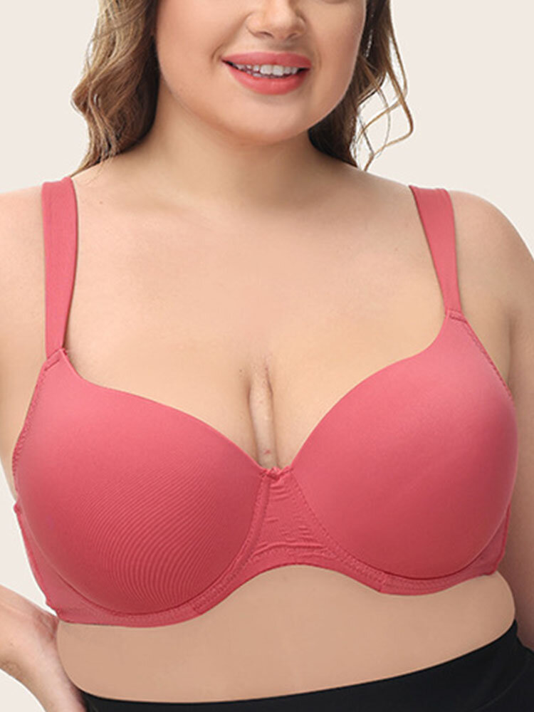 Women Solid Color Basic Invisible Smooth Full Coverage Bras