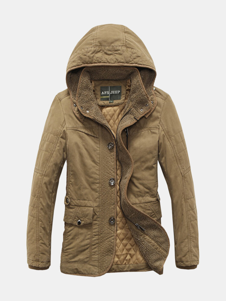 Men's Winter Thickened Warm Cotton-padded Hooded Coat
