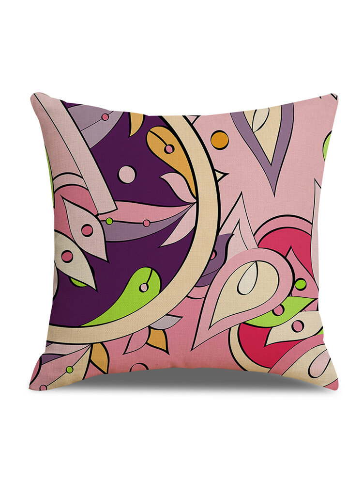 

Creative Modern Geometrical Linen Cushion Cover Home Sofa Soft Waist Throw Pillowcases Art Decor