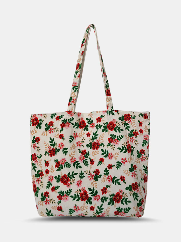 

Preppy Floral Corduroy Print Pattern Handbag Comfy Lightweight All-Match Art Tote, #01;#02;#03;#04;#05;#06;#07;#08;#09;#10;#11;#12;#13