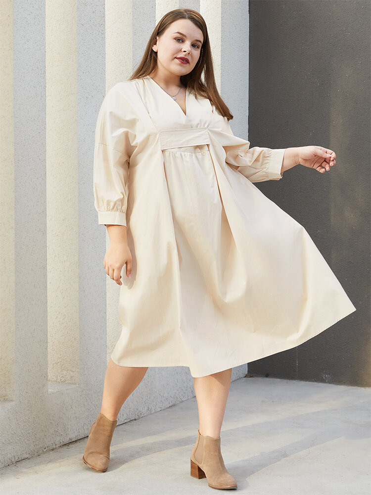 Plus Size Crossed Front Casual Maxi Dress от Newchic WW