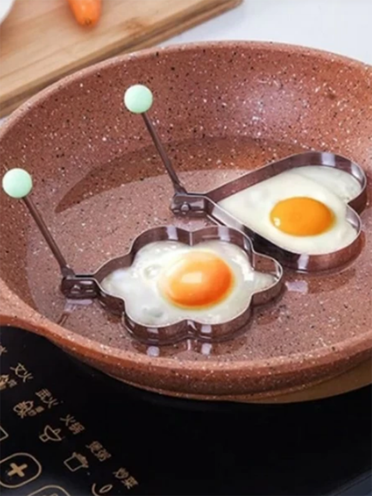 台所ステンレス鋼のかわいい形の揚げ卵型パンケーキリング型