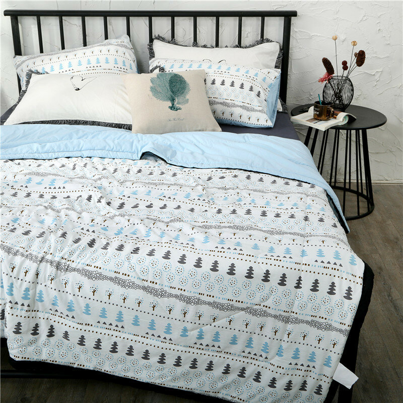 

3/4Pcs INS Style Washed Cotton Summer Bedding Set Thin Quilt Soft Duvet Cover Pillowcases Queen King