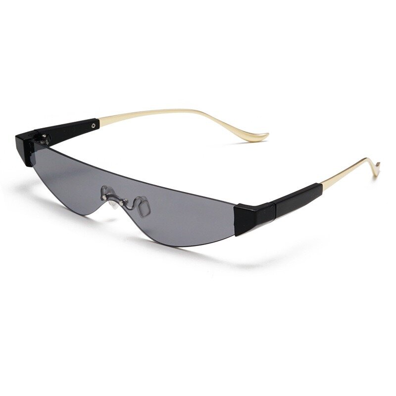 

Unisex Ins Retro Cat Eye Anti-UV Metal Temple Sunglasses No-frame Vogue Sunglasses, #1;#02;yellow
