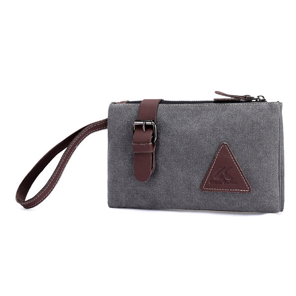 Canvas Large Capacity Leisure Clutch Bag Phone Bag Long Wallet For Men