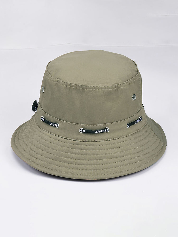 Unisex Polyester Solid Color Outdoor Casual Folding Shade Bucket Hat Travel Sun Hat