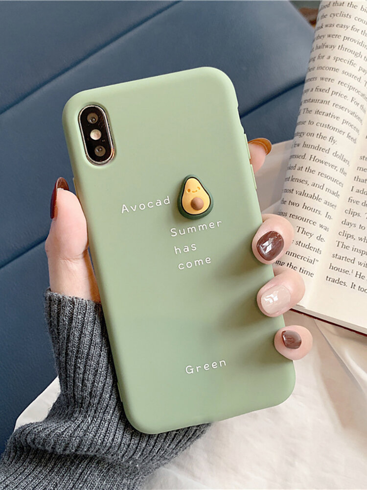 TPU Cute Three-Dimensional Avocado iphone Phone Case