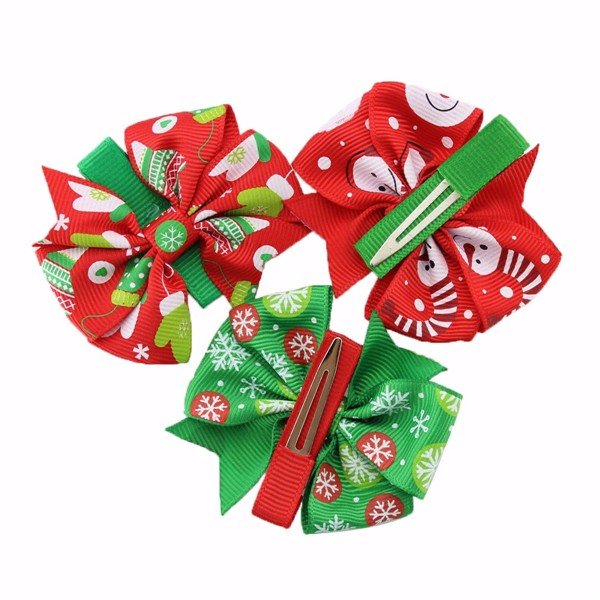 Kids Baby Bows Grosgrain Ribbon Hair Clip Headband Christmas Xmas Decoration Gift