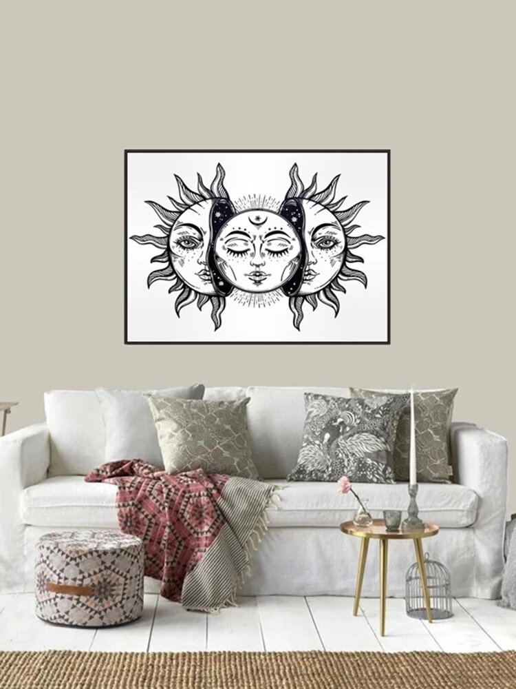 

Sun Moon Mandala Pattern Canvas Painting Unframed Wall Art Canvas Living Room Home Decor