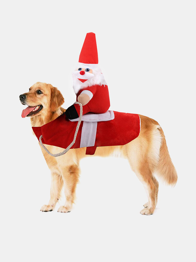 1 PC Dog Clothes Cat Pet Supplies Riding Funny Cosplay Clothes Transformed Into Halloween Christmas Santa Claus Cowboy Decoration