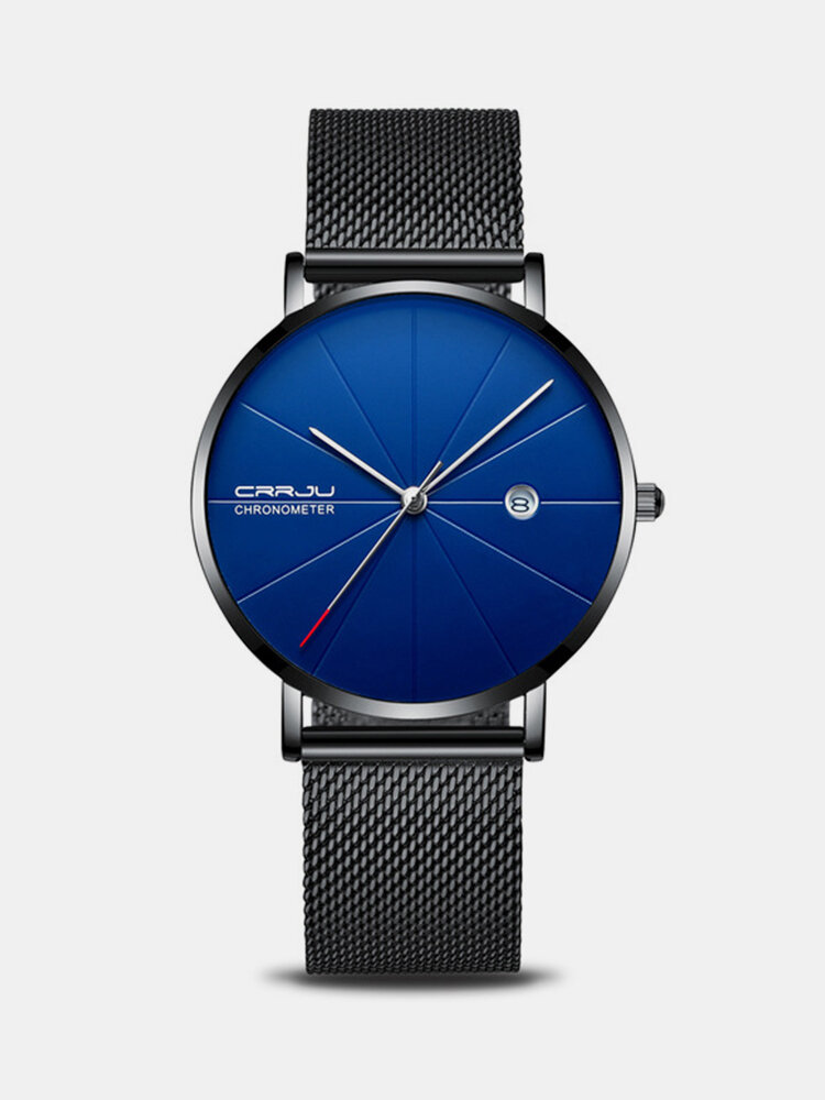  Business Style Men Wrist Watch Date Display Analog Full Steel Quartz Watch 